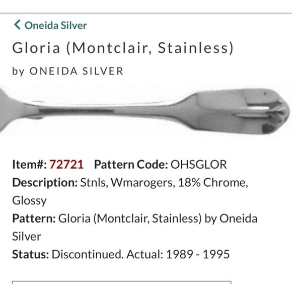 Oneida Silver Gloria Montclair Stainless Steel Table Knife Set Of 6 - Picture 1 of 4